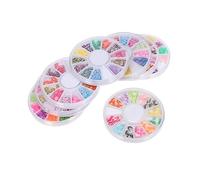 WRITWAA Patchs Décoratifs en Argile Polymère pour Manucure, Tranches de Fruits Colorées, 8 Boîtes Pratiques pour Nail Art de Noël et Décoration D’ongles