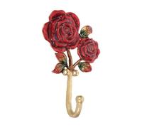 WRITWAA Patère murale décorative en forme de rose - Crochet mural vintage en métal rouge en forme de fleur pour manteaux, serviettes et clés - Organisateur mural pour entrée, salle de bain ou