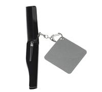 WRITWAA Peigne à Barbe Pliable Portable Dents Fines, Grand Format, Porte-clés Miroir Carré, Pour Hommes Barbus, Usage Voyage Et Quotidien