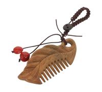 WRITWAA Peigne à Cheveux Bois Porte-clés Stimulateur De Chevelu Breloque De Coiffeur Pendentif Mini Outil De Massage Souvenir De Coiffure