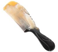 WRITWAA Peigne à Cheveux en Corne de Bœuf Noir Marbré 20x5-5,5 Cm, Peigne Antistatique Portable pour Massage du Cuir Chevelu, Démêlant Naturel sans Frisottis, Accessoire Couleur Aléatoire