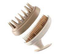 WRITWAA Peigne à Cuir Chevelu Peigne Pour Cuir Chevelu Masseur De Cheveux Brosse à Shampoing En Silicone Massage à La Brosse à Shampoing Laveur De Cheveux En Silicone Beige Gel De Silice