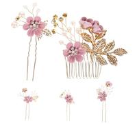 WRITWAA Peigne Cheveux Mariage Fleurs u Perles Accessoires Cheveux Femmes Filles Épingle Clipser Facile Utiliser