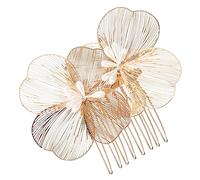 WRITWAA peigne fleur d'or hair charms hair toppers Accessoires de mariée Tiare Coiffes de mariée épingle à cheveux para accessoires de cheveux pour femmes Clips pour les cheveux Plastique