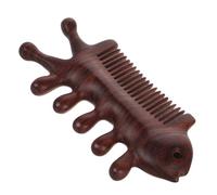 WRITWAA Peigne Massage Bois de Santal à Dents Larges Stimulateur de Chevelu et Gua Sha pour Cheveux Démêlés Circulation Sanguine et Détente Visage Cou et Épaules Épais