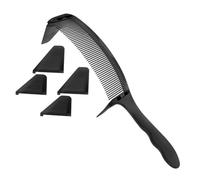 WRITWAA Peigne Partie Professionnel Style Démêler Denté Côté Bouclé Hommes Amincissement Incurvé Agrafe Séparation Pour Tondeuse Bien Coiffeur Kit De Soin Des Cheveux Plastique Black