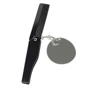 WRITWAA Peigne Pliable De Poche Avec Miroir Ovale Pour Homme Fine Denture Pour Barbe Et Cheveux Design Compact Avec Porte-clés Léger Et Facile à Transporter