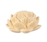 WRITWAA Pendentif à Breloque en Bois de Buis Sculpté de Fleur de Lotus, Accessoire Artisanal DIY Délicat et Léger pour Bijoux Faits Main, pour Bracelets et Colliers
