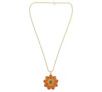 WRITWAA Pendentif Collier Fleur Élégante Vintage Fleur en Laiton Doré Collier Filigrane Artisanal pour Femmes, pour Anniversaires et Usage Quotidien