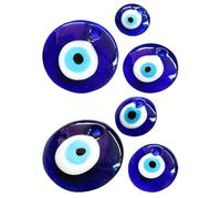 WRITWAA Pendentif Œil Maléfique en Verre Bleu 6pcs, Fête Halloween | Breloques Soi-même, Apprêts Fabrication de Bijoux, Usage Collier Bracelet Porte-clés