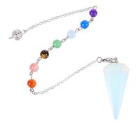 WRITWAA Pendule Hexagonal en Cristal Synthétique Conique, Pendentif Chakra Polyvalent, Accessoire Divinatoire pour Énergétique, Bijoux DIY pour Contemplation et Reiki