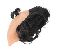 WRITWAA Perruque chauve noire pour homme - Accessoire de déguisement amusant en cheveux synthétiques pour spectacles comiques, représentations du 1er avril (Noir)