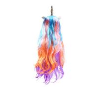 WRITWAA Perruque Cosplay Licorne Arc-ciel Longue Et Bouclée Pour Femme Et Fille Avec Coffret Cadeau