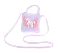 WRITWAA Petit Paquet à Main Licorne Garçon et Filles Bandoulière en Peluche Tie-Dye Violet Petit Format pour Fille Porte-Monnaie Présent Anniversaire Usage Quotidien