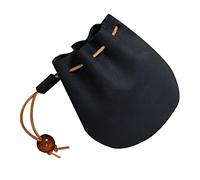 WRITWAA Petit Paquet Bourse Vintage en Cuir Noir Multifonction Léger pour Monnaie et Clés, Style Simple et Minimaliste, Voyage et L'école