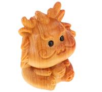 WRITWAA Petit Pendentif Dragon Sculpté en Bois, Charme Décoratif Zodiaque, Breloque pour Bracelet Soi-même, Mini Figurine Dragon en Bois pour Création Bijoux et Décoration Bureau
