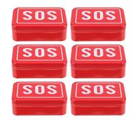 WRITWAA Petite Boîte à Pharmacie en Métal Rouge Compacte pour Camping Mécanisme D'ouverture Rapide et Rangement Sécurisé pour Pilules et Petits Contenants