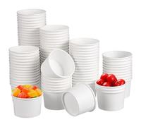 WRITWAA Petits Gobelets en Papier Blanc Design Élégant Large Ouverture Lot de 100 50ml pour Dégustation pour Boissons Chaudes ou Froides
