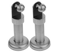 WRITWAA Pieds de Support pour Cloison de Cabine de Salle de Bain en Acier Inoxydable Argenté, 2pcs, Compatibilité et Fixation Solide pour Améliorations Sanitaires
