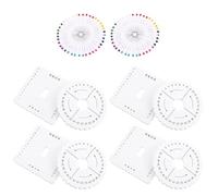 WRITWAA Planche à Tresser en Mousse 10X10 CM Kit de 4 Carrés 4 Ronds avec 2 Plateaux à Épingles Outils de Macramé pour Fabrication de Bracelets en Corde Tissage Précis et Portable