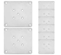 WRITWAA Plaques de Fixation Design 5 Trous Facile à Installer en Métal Argenté, Lot de 8pcs pour Pieds de Meubles pour Modification et Réparation de Furniture
