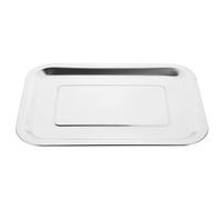 WRITWAA Plat à Four Rectangulaire en Acier Inoxydable 304, Plaque de Cuisson Épaisse 27x20x2 Cm, Plateau Multifonction pour Barbecue, Pâtisserie, Service et Rangement Alimentaire, Usage