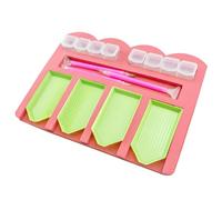 WRITWAA Plateau de Rangement pour Peinture Diamant 4 Compartiments 10pcs en Résine pour Outils de Peinture, pour Arts et Bricolage