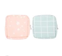 WRITWAA Pochette Menstruelle Compacte et Portable en Tissu Coton 2 Pièces pour Serviettes Hygiéniques et Petits Objets, pour L'école Shopping des Filles