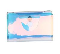 WRITWAA Pochette Transparent Glitter pour Femmes Support Multi-Cartes avec Emplacements pour Étudiantes Et Filles pour Cartes De Crédit Monnaie Et Plus