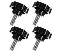 WRITWAA Poignée Ergonomique Noire en Abs et Acier Inoxydable, pour 4 Pièces Bouton de Serrage Étoile M10 X 25mm Prise en Main Confortable Équipement Industriel Électronique