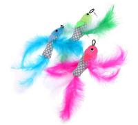 WRITWAA Poisson pour Chat en Peluche Forme Poisson 3 Pièces pour Chaton Accessoire Stimulant L'instinct de Chasse et Soulageant L'ennui Couleur Aléatoire
