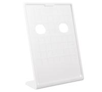 WRITWAA Porte-Affiche en ABS Blanc A6 de L - Support de Prix Incliné pour Menus et Étiquettes - Présentoir de Table pour Restaurants Bars et Supermarchés - Support Solide et Fonctionnel