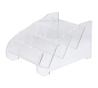 WRITWAA Porte-cartes de Visite en Acrylique Transparent Design à 3 Niveaux, Présentoir de Bureau Élégant pour Réunions Clients et Hôtels, Rangement Multi-cartes Pratique