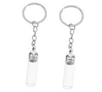WRITWAA Porte Clef Fiole 2 Pièces Porte-clés Bouteille Porte-clés Pendentif Bouteille Mini à L'intérieur Flacon De Voyage le De Voyage Xoutil Porte-clés à Porte-clés Petit à Métal