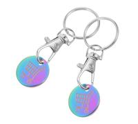 WRITWAA Porte-clés Élégant et Léger Jeton de Chariot de Supermarché en Acier Titane 2 Pièces Compact et Facile à Transporter pour Utilisation Quotidienne