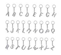 WRITWAA Porte-clés Lettre Alphabet Simple Métal avec Strass Anneau Porte-clés pour Clés Cadeau Anniversaire Lettre N