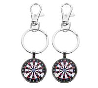 WRITWAA Porte-clés Ludique en Alliage de Zinc Forme Cible de Fléchettes 2pcs, Accessoire Multifonction pour Décoration de Paquet ou Présent Unique et Rétro