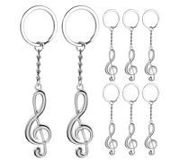 WRITWAA Porte-clés note de musique (lot de 8) Pendentif décoratif en métal - Porte-clés clé de musique portable pour hommes et femmes, cadeau de rentrée scolaire ou de Saint-Valentin