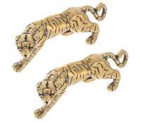 WRITWAA Porte-clés Pendentif Tigre en Cuivre Or Antique, Léger et Compact, Décoration Suspendue Créative pour Paquet à Main ou Paquet à Dos, Lot de 2 Pièces