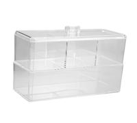 WRITWAA Porte-coton-tige Récipient Transparent Organisateur De De Maquillage Étui De Rangement Pour -tiges Organisateur De Brillant à Support De Distributeur De Boîte à