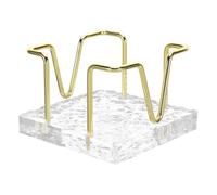 WRITWAA Porte-mémos pour Bureau en Acrylique et Métal Or Design Minimaliste et Grosse Capacité, Support à Pince Polyvalent pour Petits Bureaux D'étude et Travail