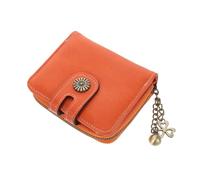 WRITWAA Portefeuille à Deux Volets pour Femme Portefeuille Cuir PU Zippé Petit Porte-Monnaie Élégant avec Breloque Chaînette