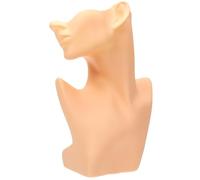 WRITWAA Présentoir à Bijoux Buste Semi-Visage en Plastique Couleur Peau Support pour Colliers et Boucles D’Oreilles Accessoire Photo pour Boutique et Exposition Professionnelle
