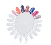 WRITWAA Présentoir à Vernis à Ongles 10 Pièces Transparent Tournesol Roue D'affichage Nail Art Entraînement Salon Professionnel et Usage Personnel