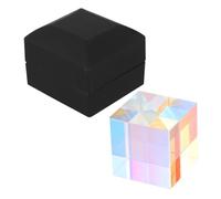 WRITWAA Prisme Optique Carré en Verre 25 MM - Accessoire Décoratif pour Table - Cube en Cristal Physique avec Coffret Présent - Décoration Maison et Outil Éducatif pour Séparation des