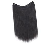 WRITWAA Re-pulvérisation en forme de V extensions agrafe Clip d'extension de cheveux dans clip dans l'extension de cheveux Fil haute température Black