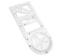 WRITWAA Règle de Dessin Multifonctionnelle pour Étudiants Kit de Géométrie Robuste Pochoir de Dessin Compact pour École et Bureau