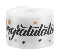 WRITWAA Ruban Décoratif de Remise de Diplômes 3,8 Cm en Polyester Gros-grain Blanc et Doré, 5 Yards, Élégant pour Emballage Présent et Décoration de Fête de Graduation