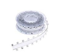 WRITWAA Ruban Noël Argenté Décoratif DIY avec Motif Étoile à Branches pour et Décoration Festive