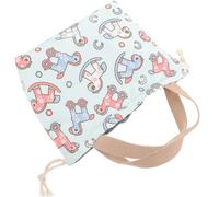 WRITWAA Sac à Cordon Toile Style Ethnique Pochette Rangement pour Téléphone Portable et Porte-monnaie Femme Beige Pratique et Sécurisée pour Usage Quotidien